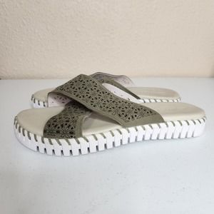 Ilse Jacobsen Tulip 1575 Cross Band Sandal Women's Size EU 44 US 14‎ Green